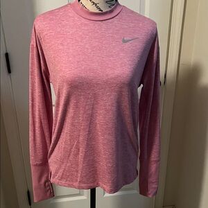 Nike Women's Heathered Pink Long Sleeve Tee Thumb Hole Dri Fit